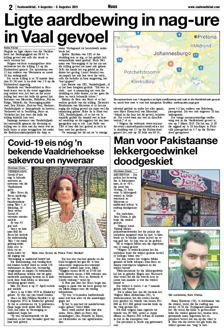 Vaalweekblad 4 Augustus – 6 Augustus 2021 page 2