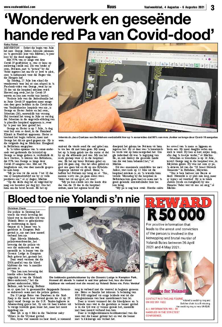 Vaalweekblad 4 Augustus – 6 Augustus 2021 page 3