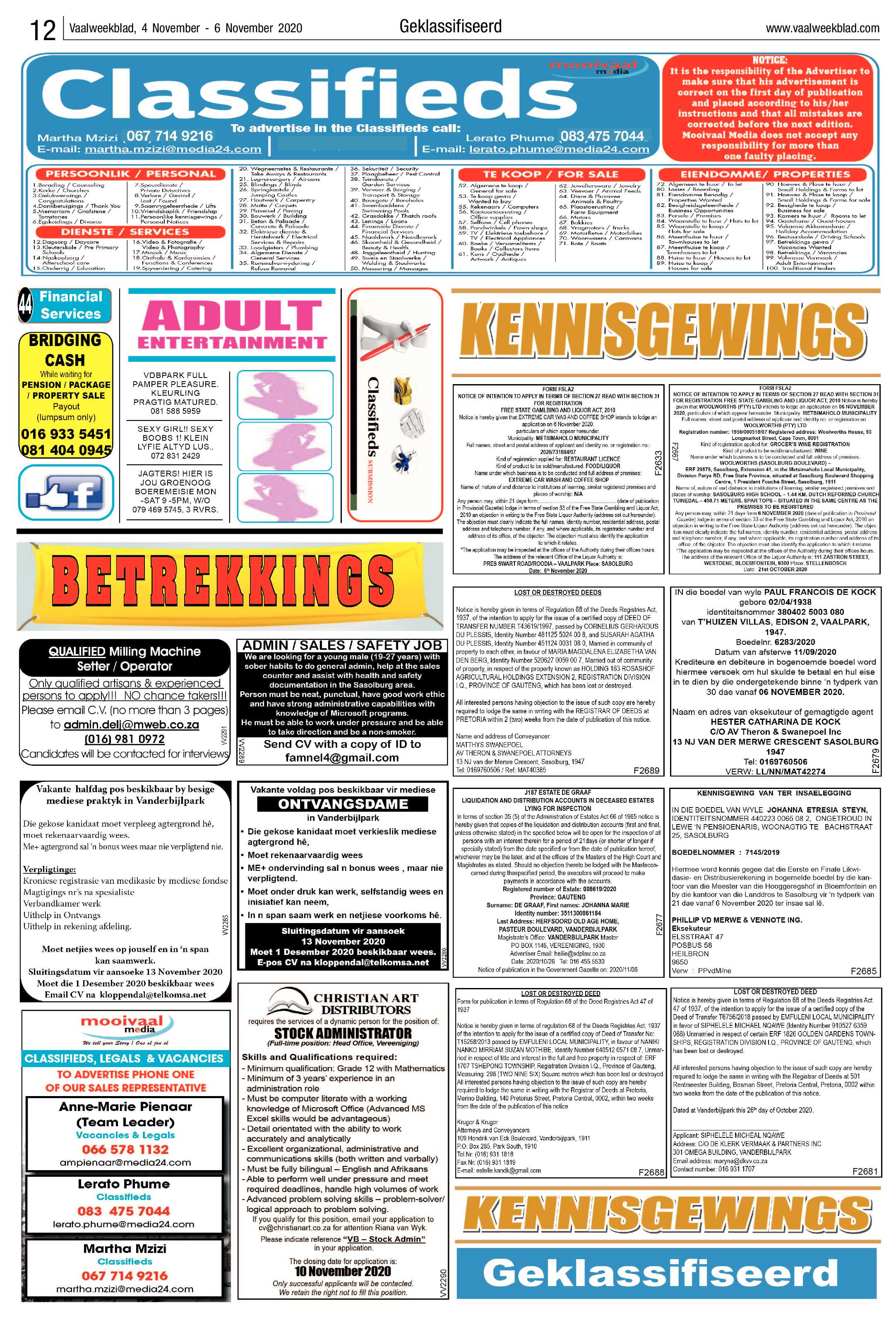 Vaalweekblad 4 November – 6 November 2020 page 12