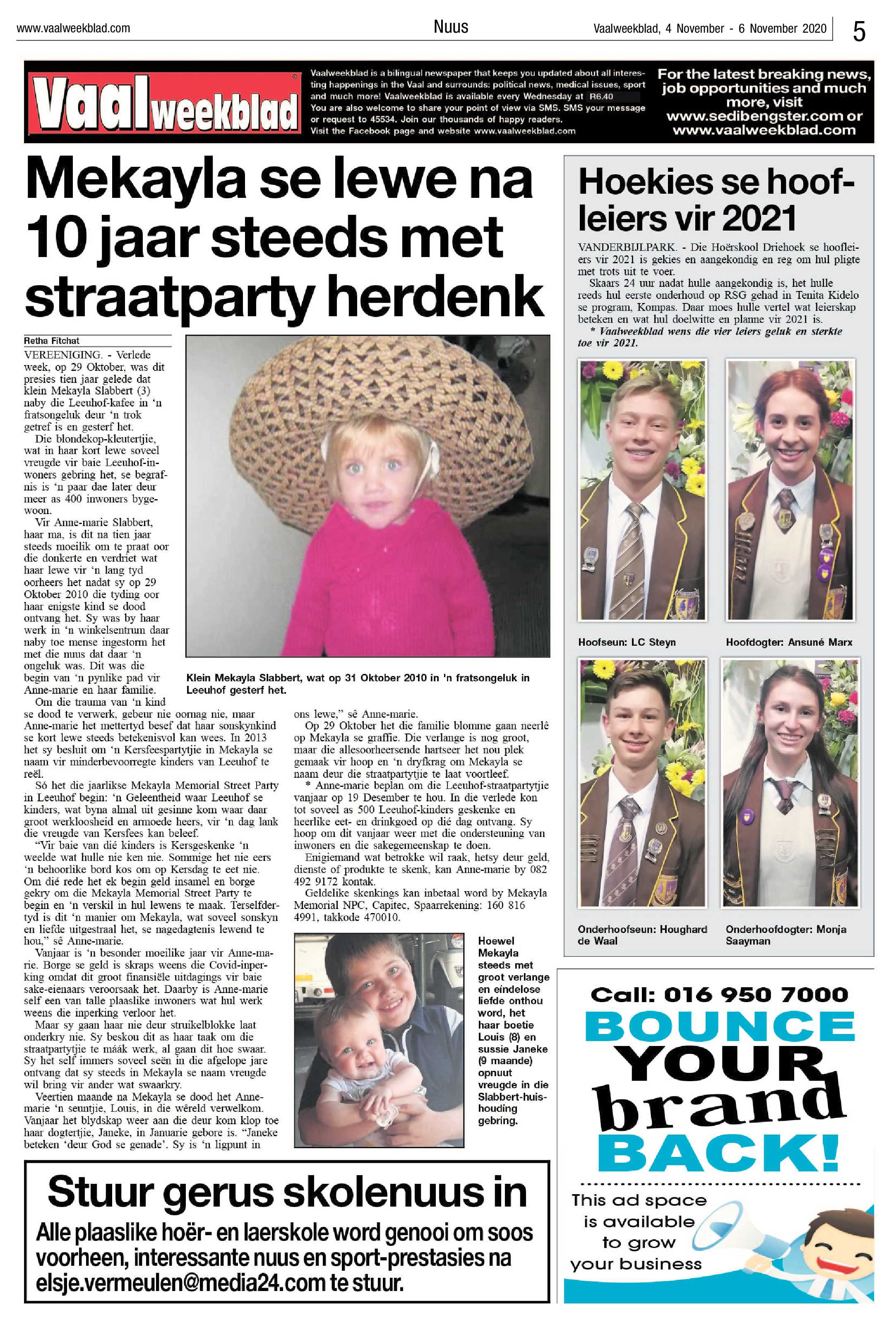 Vaalweekblad 4 November – 6 November 2020 page 5