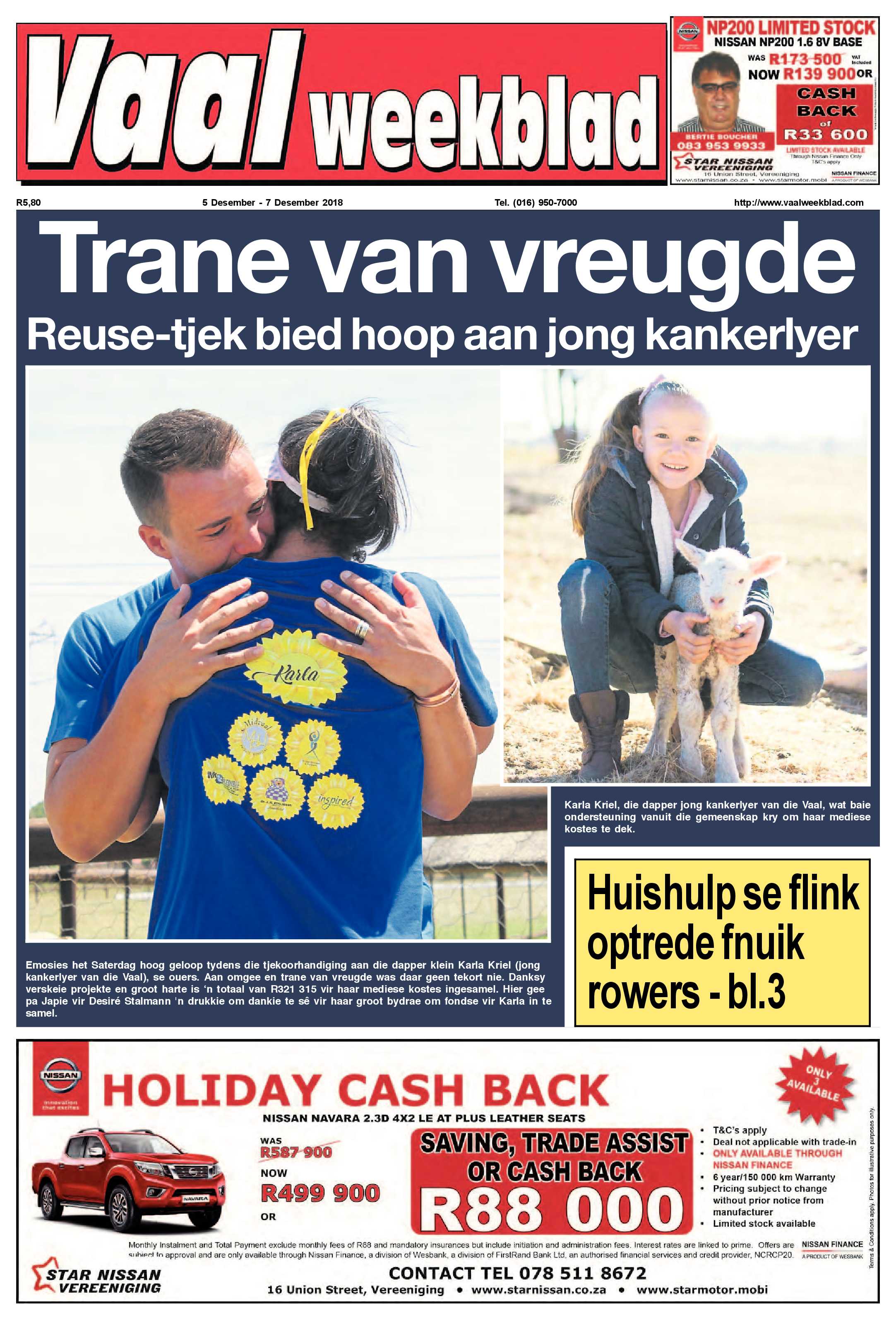Vaalweekblad 5 – 7 Desember 2018 page 1