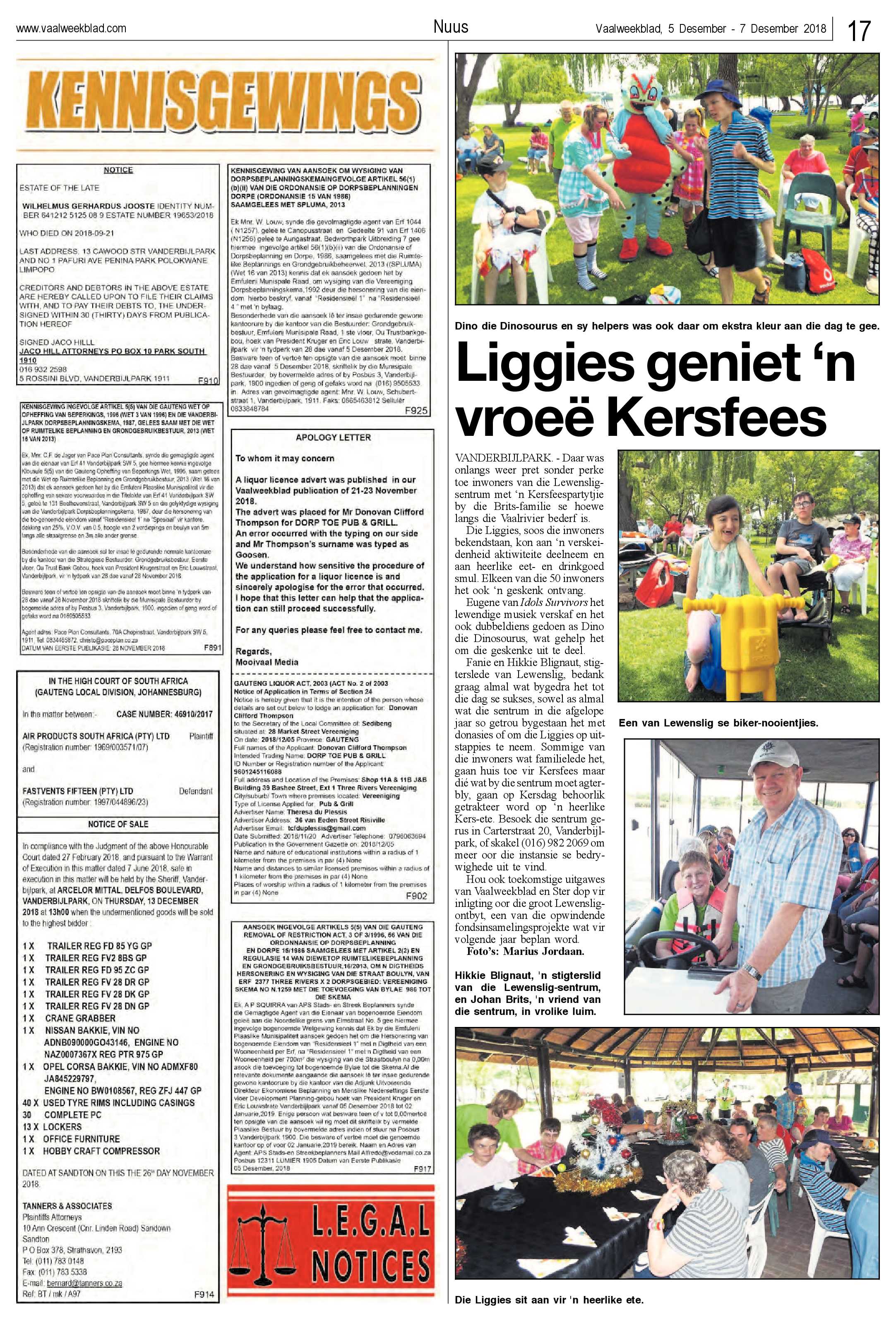 Vaalweekblad 5 – 7 Desember 2018 page 17