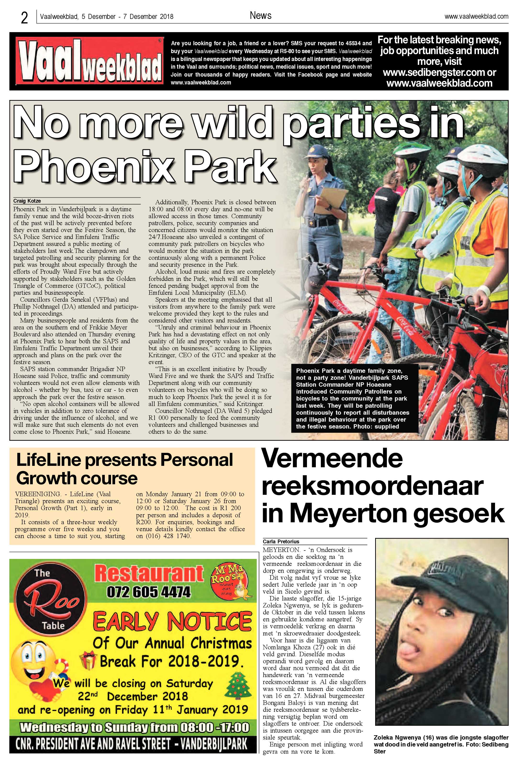 Vaalweekblad 5 – 7 Desember 2018 page 2