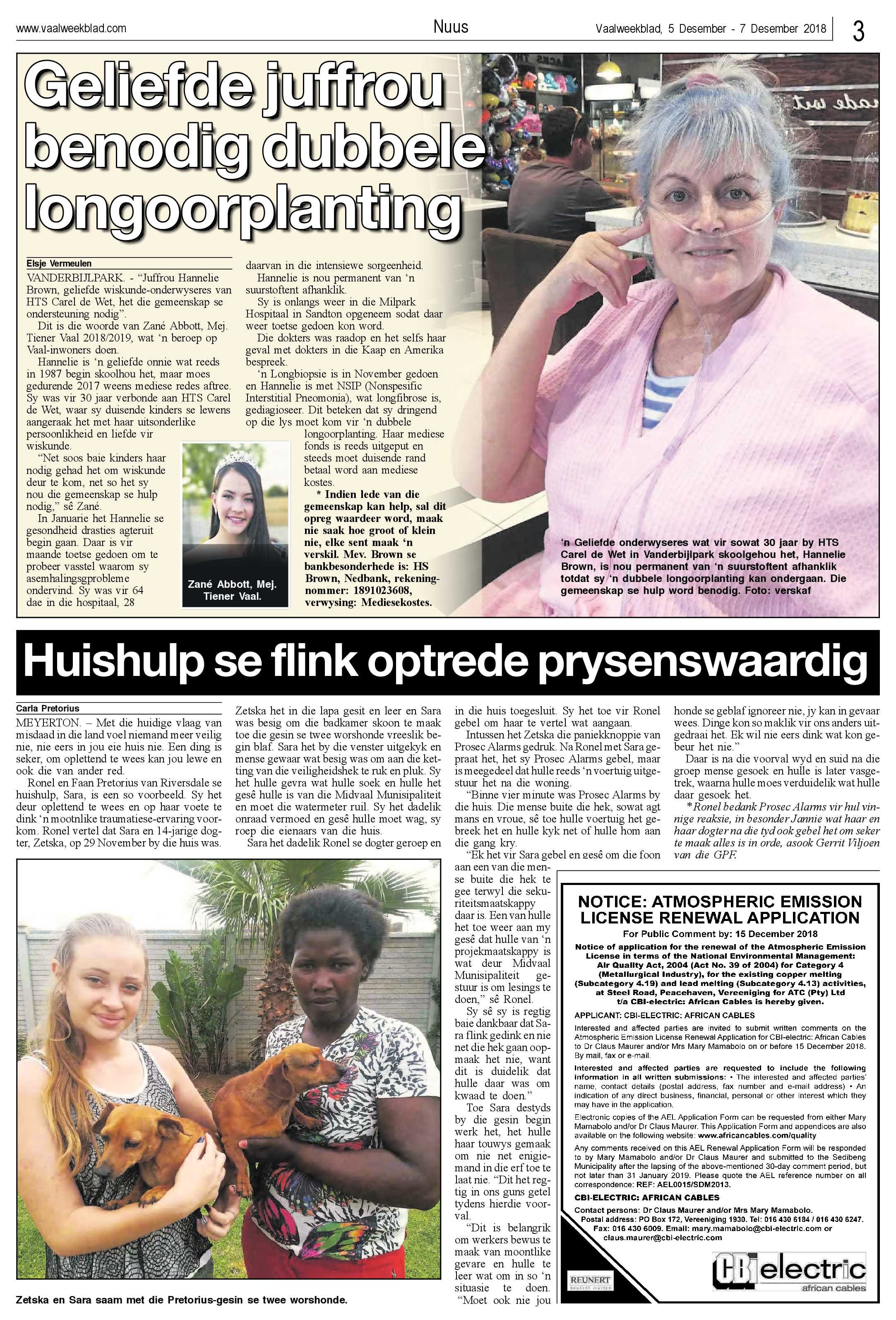Vaalweekblad 5 – 7 Desember 2018 page 3