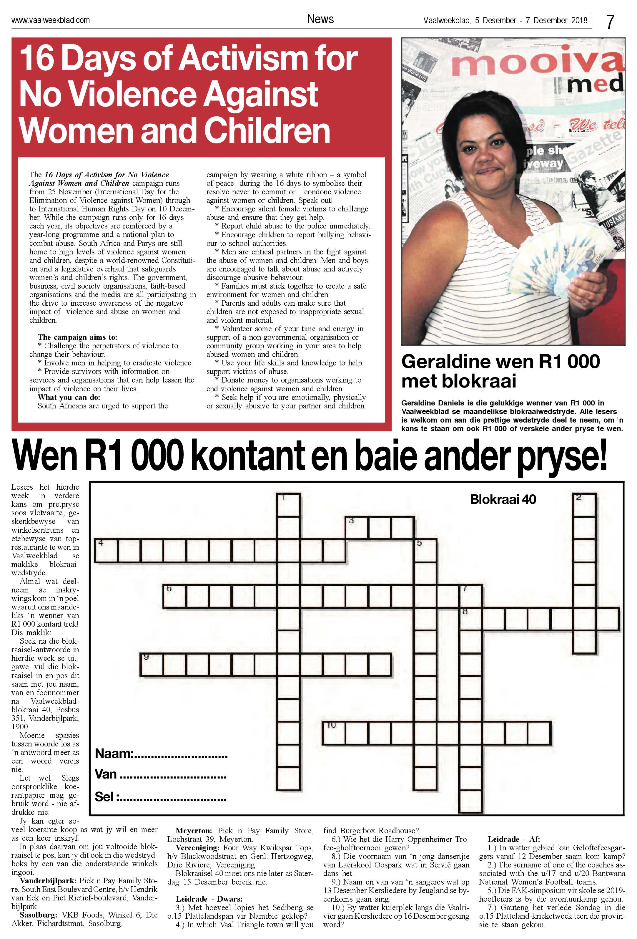 Vaalweekblad 5 – 7 Desember 2018 page 7