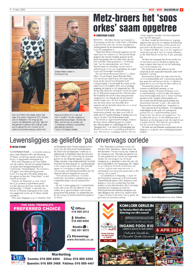 Vaalweekblad 5 – 11 April, 2024 page 3