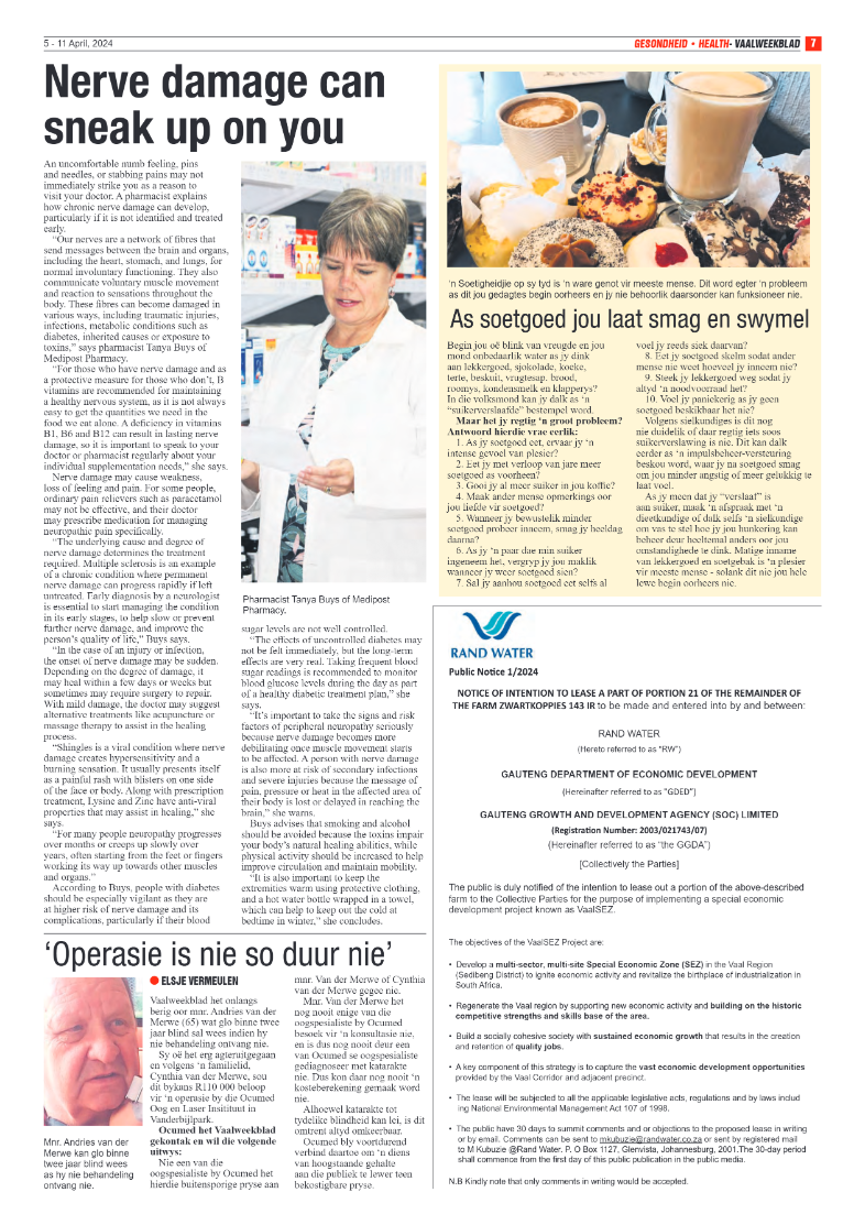 Vaalweekblad 5 – 11 April, 2024 page 7