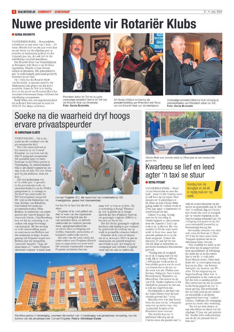 Vaalweekblad 5 – 11 July, 2024 page 4