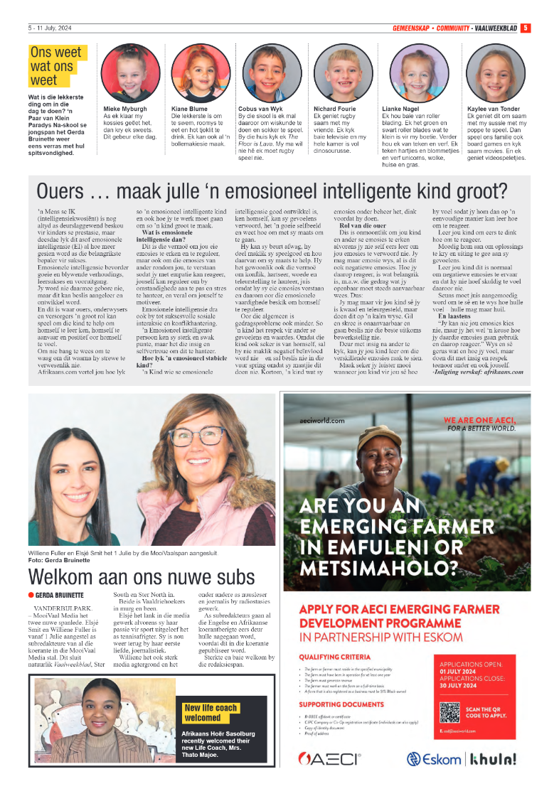 Vaalweekblad 5 – 11 July, 2024 page 5