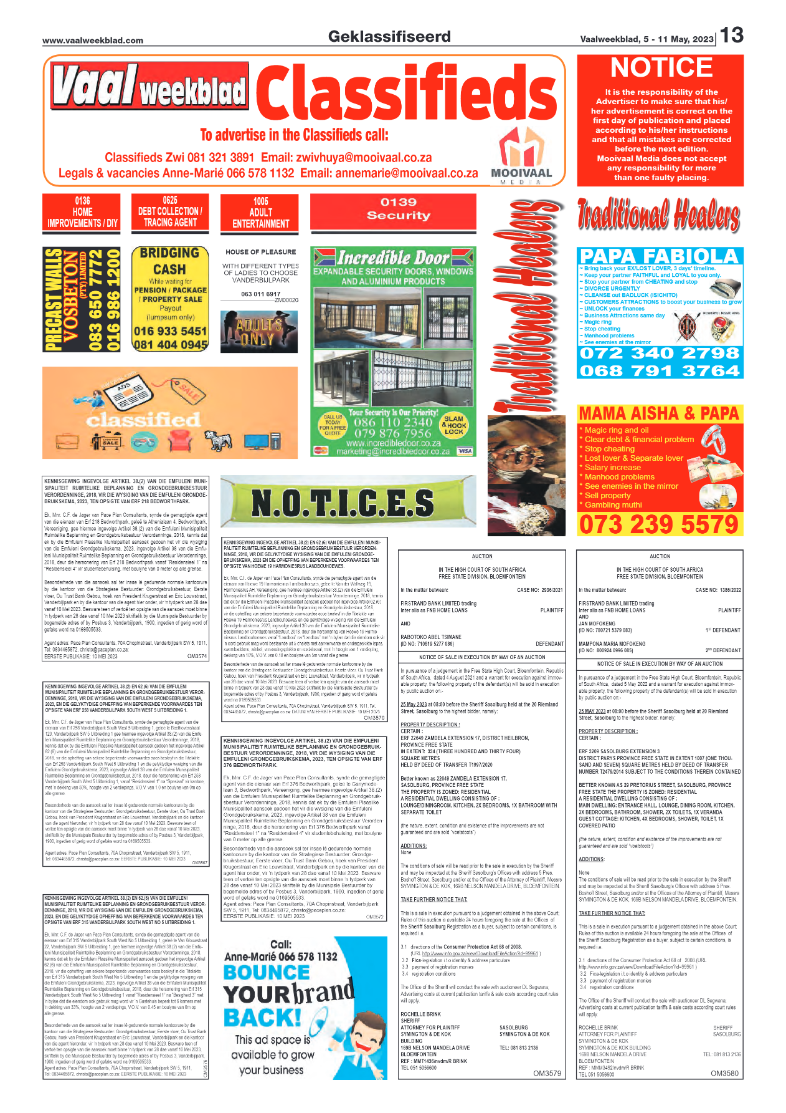 Vaalweekblad, 5 – 11 May, 2023 page 13