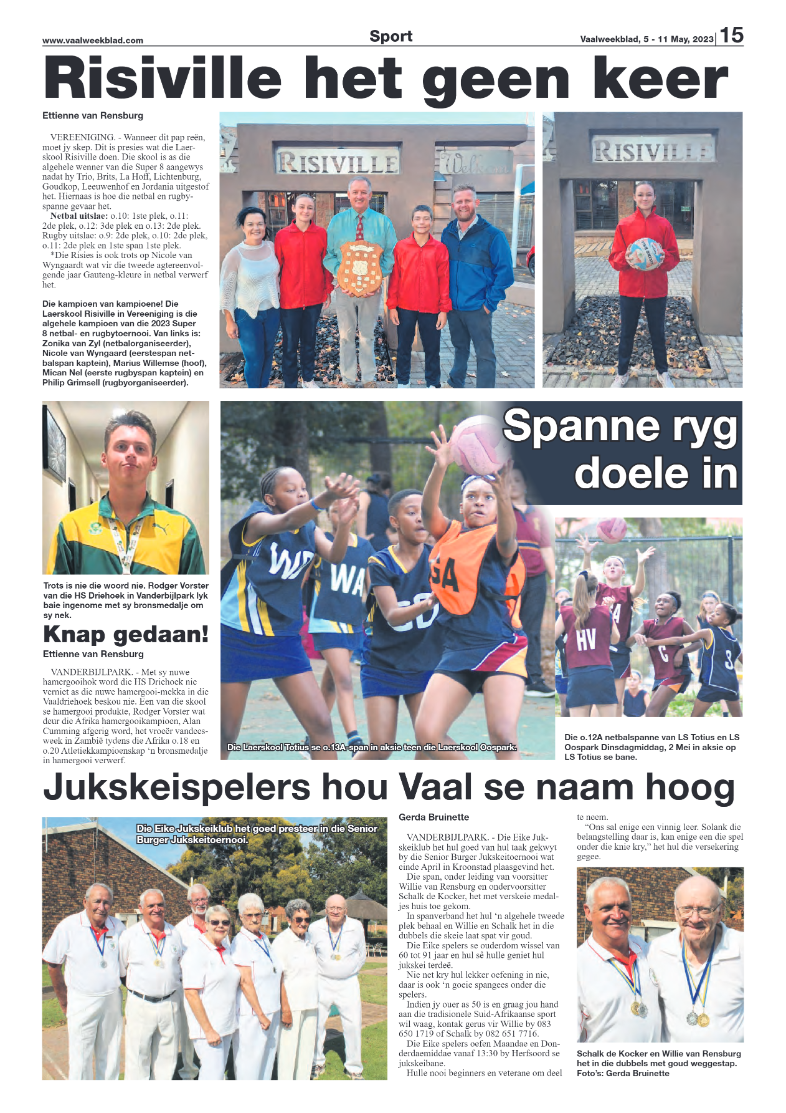 Vaalweekblad, 5 – 11 May, 2023 page 15