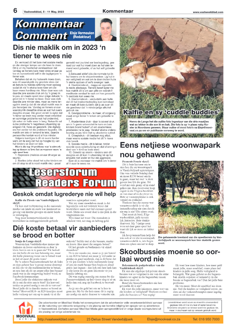 Vaalweekblad, 5 – 11 May, 2023 page 6