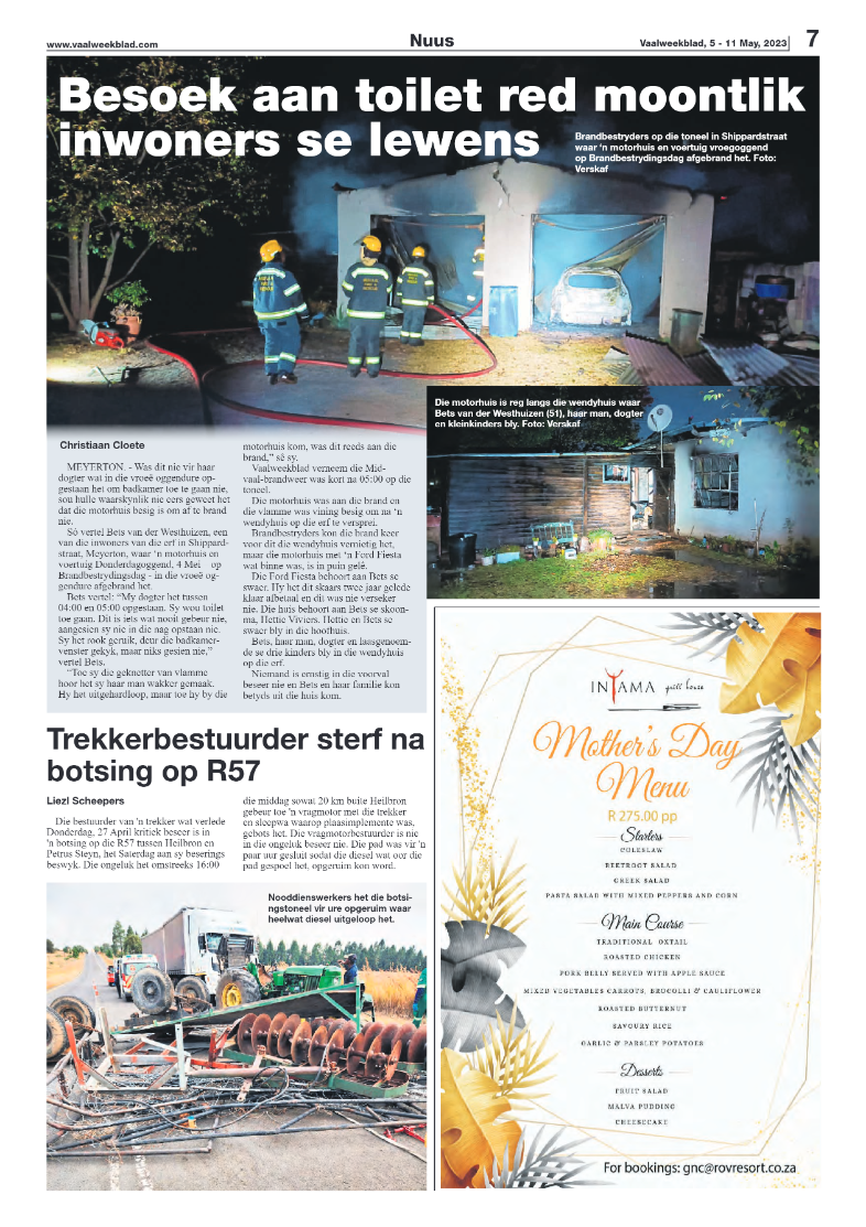 Vaalweekblad, 5 – 11 May, 2023 page 7