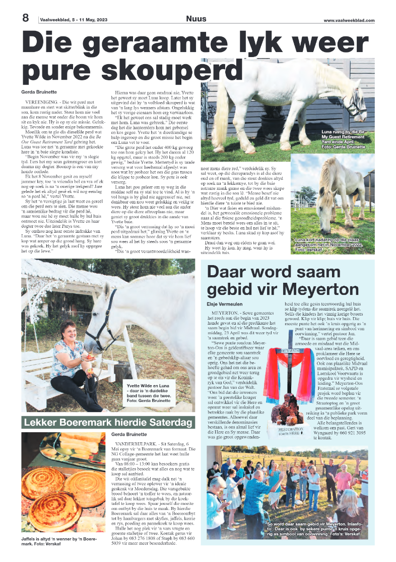 Vaalweekblad, 5 – 11 May, 2023 page 8