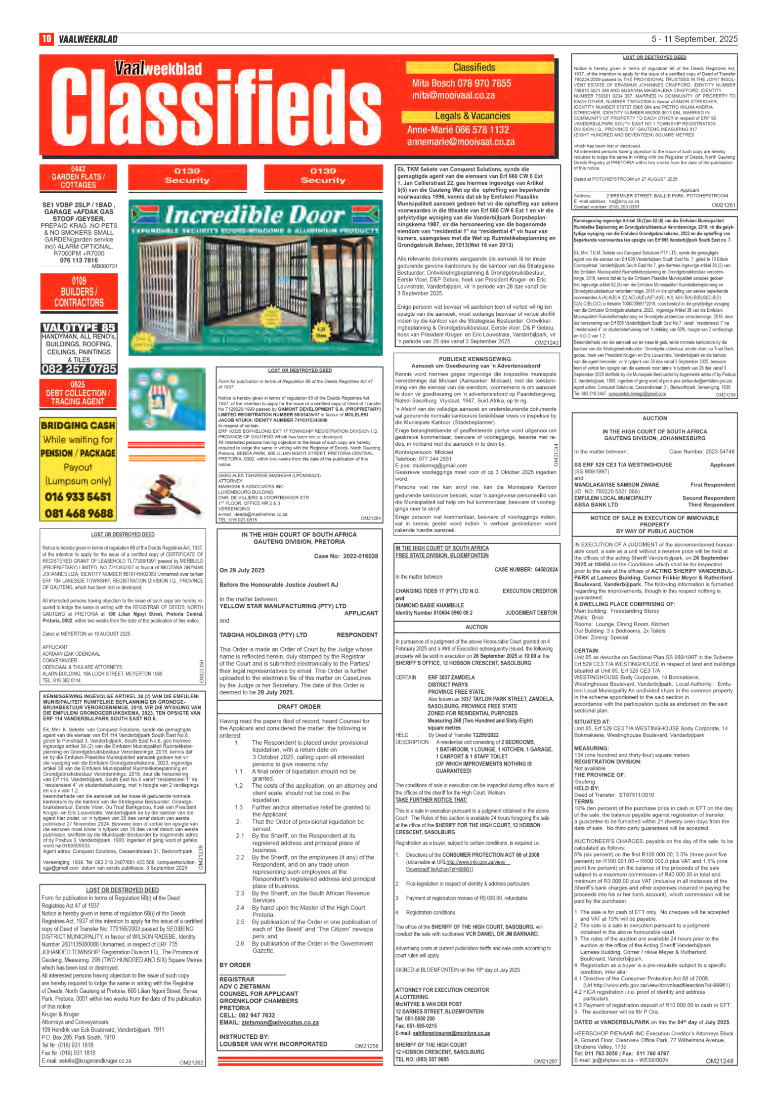 Vaalweekblad 5 – 11 September, 2025 page 10