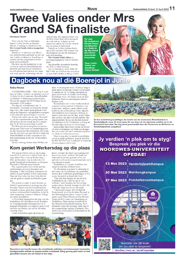 Vaalweekblad, 5 April- 7 April 2023 page 11