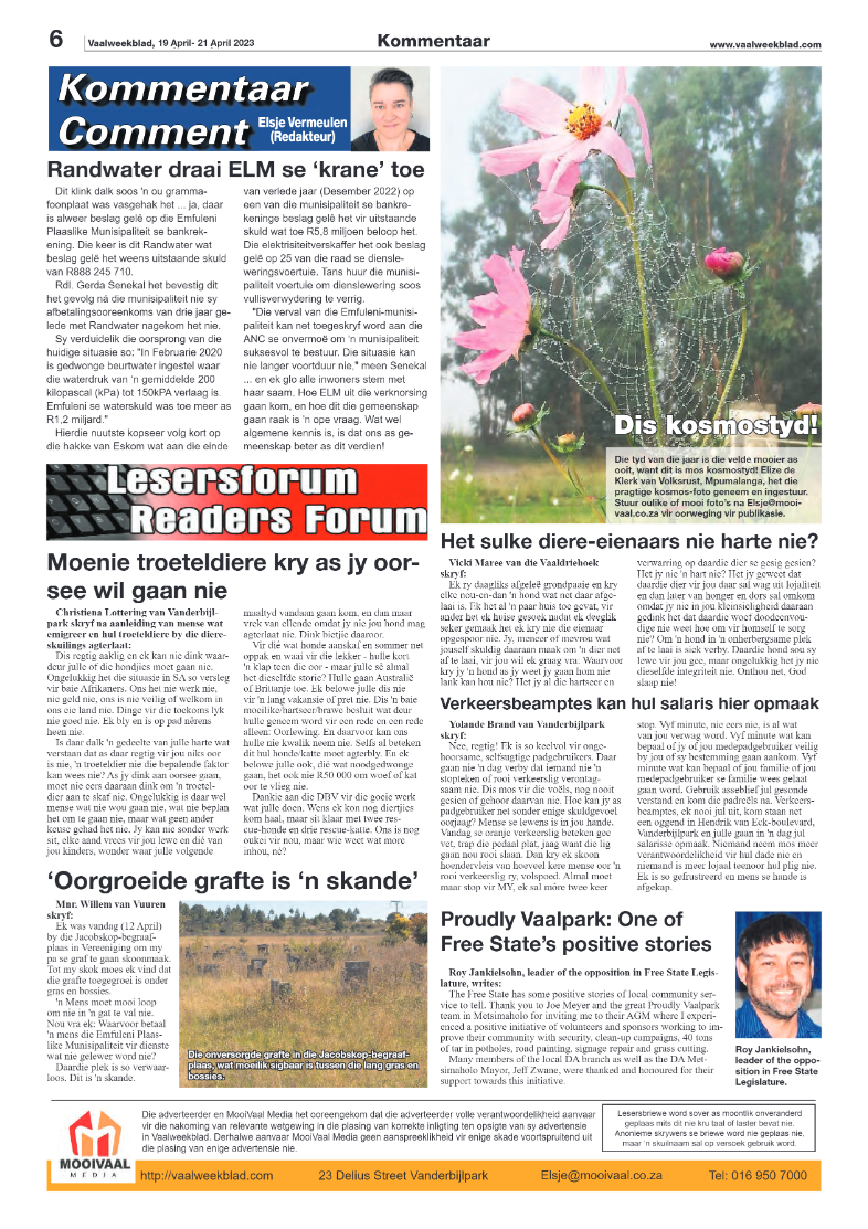 Vaalweekblad, 5 April- 7 April 2023 page 6