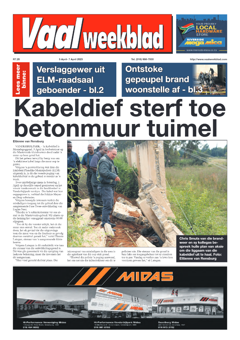 Vaalweekblad, 5 April- 7 April 2023 page 1