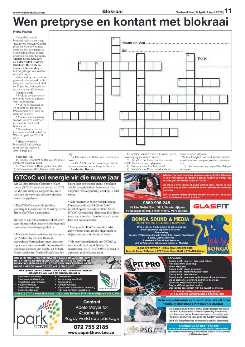 Vaalweekblad, 5 April- 7 April 2023 page 11