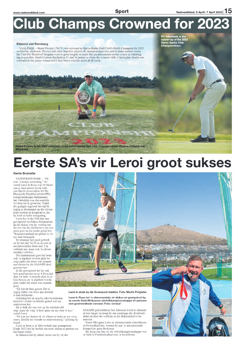Vaalweekblad, 5 April- 7 April 2023 page 15