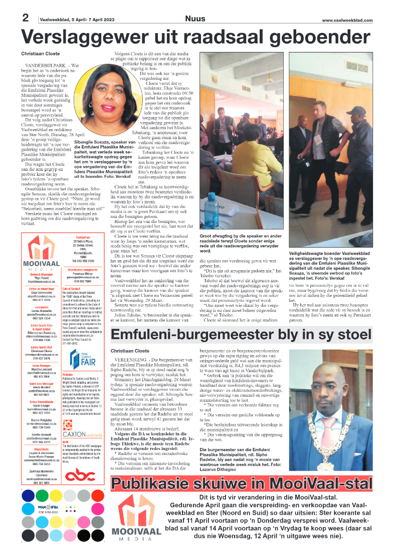 Vaalweekblad, 5 April- 7 April 2023 page 2