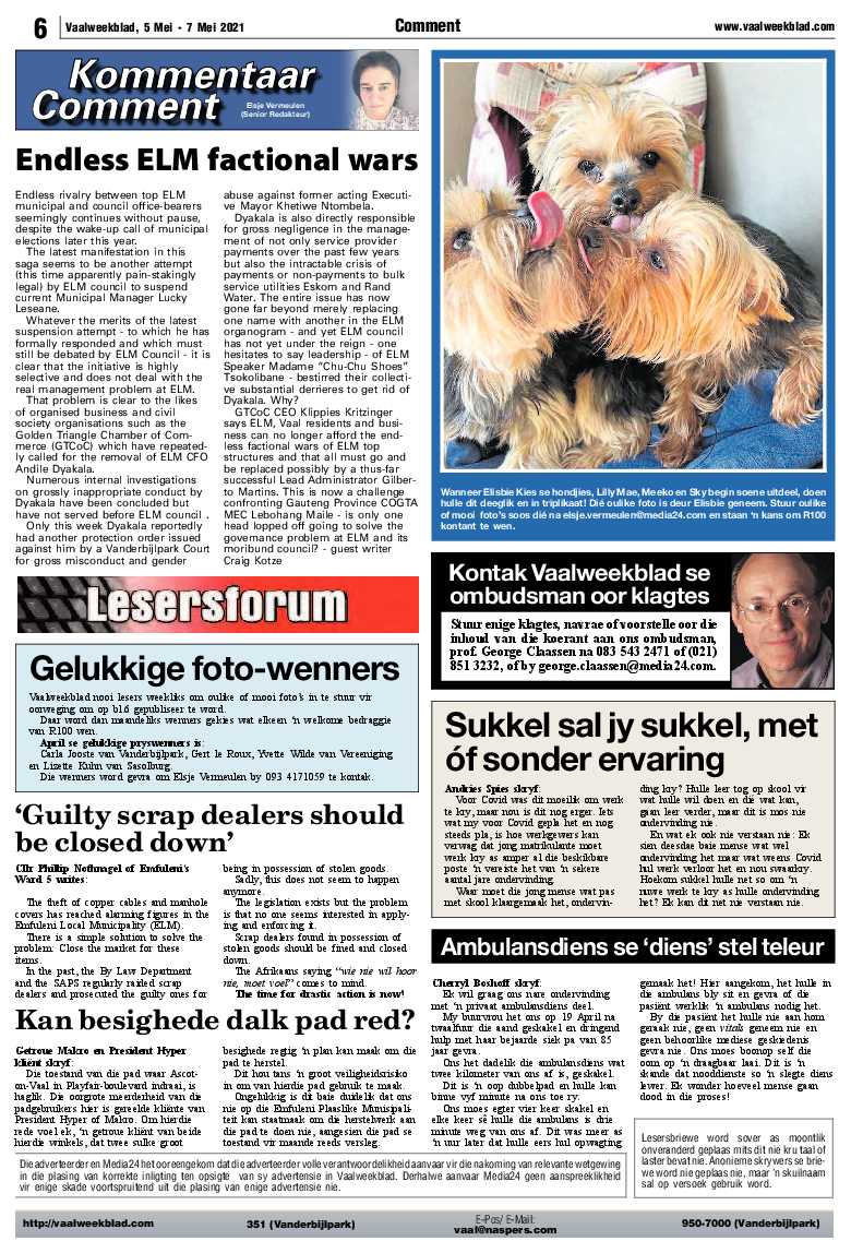 Vaalweekblad, 5 Mei – 7 Mei 2021 page 6