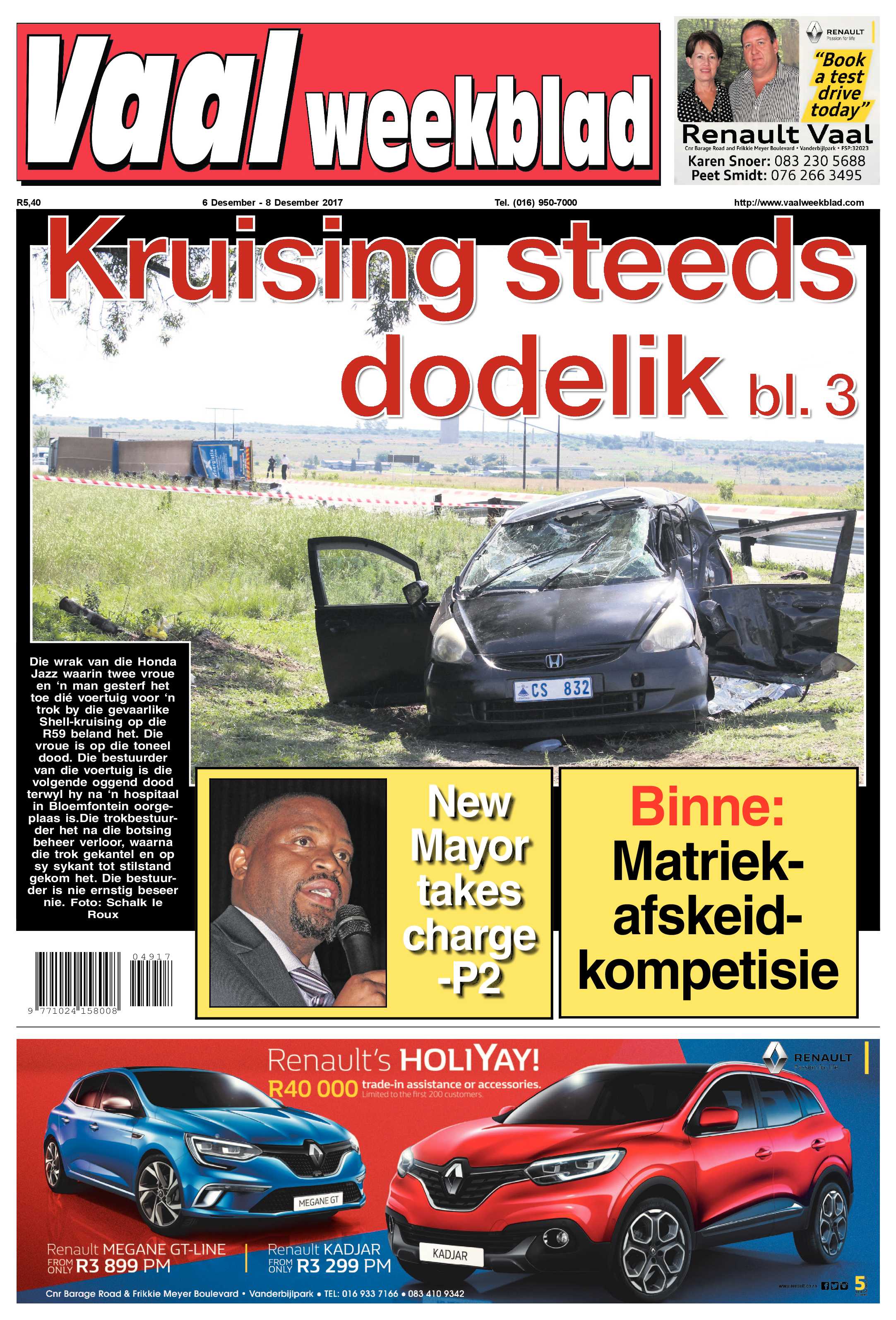Vaalweekblad 6 – 8 Desember 2017 page 1
