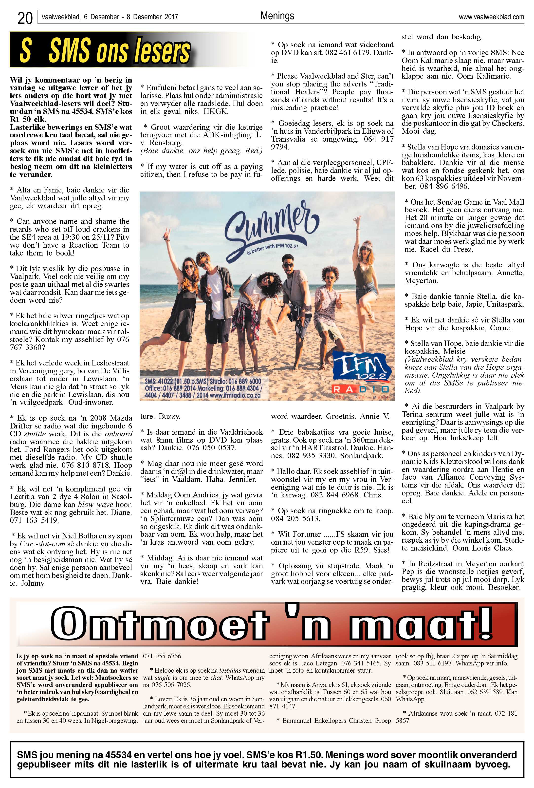 Vaalweekblad 6 – 8 Desember 2017 page 20