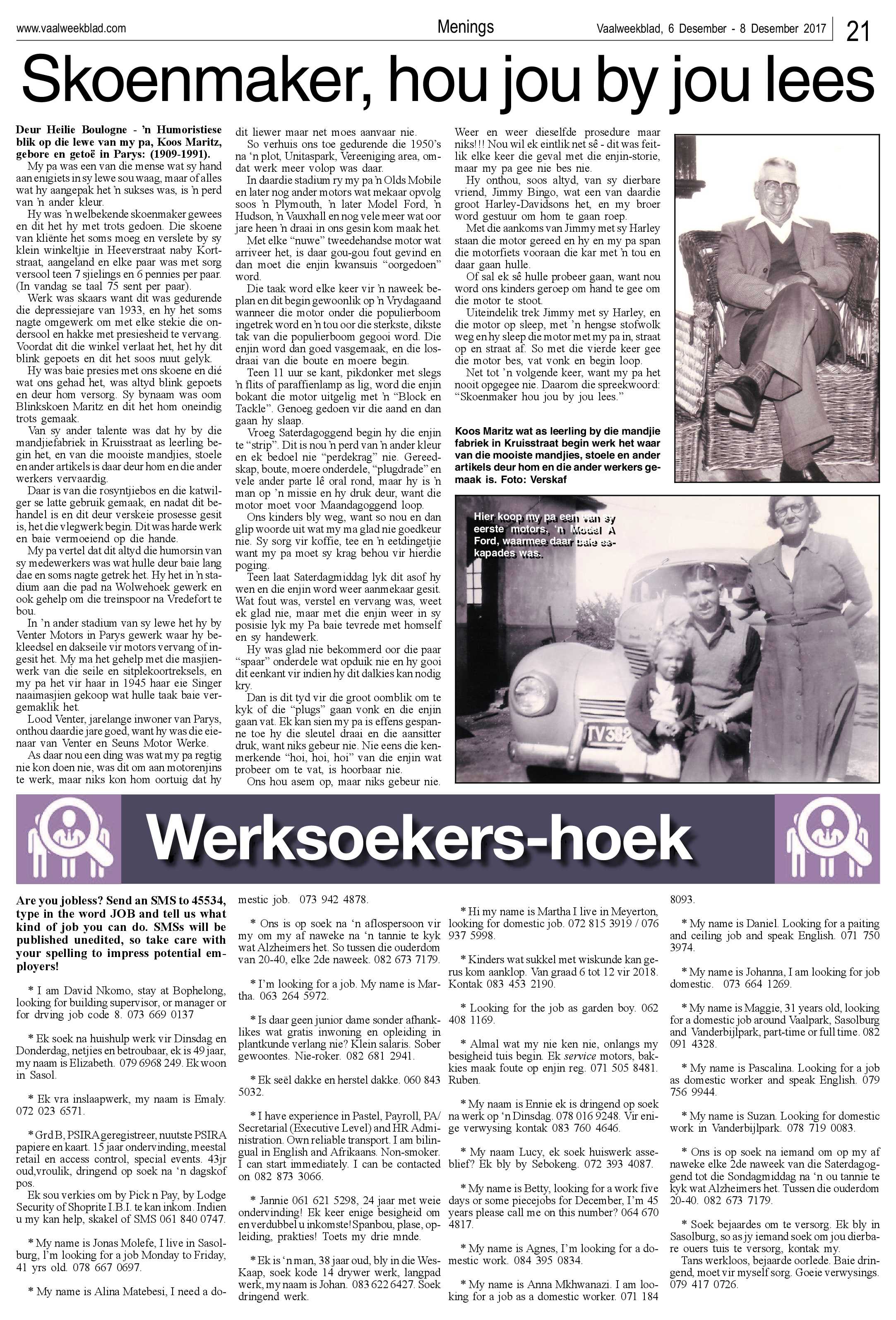 Vaalweekblad 6 – 8 Desember 2017 page 21