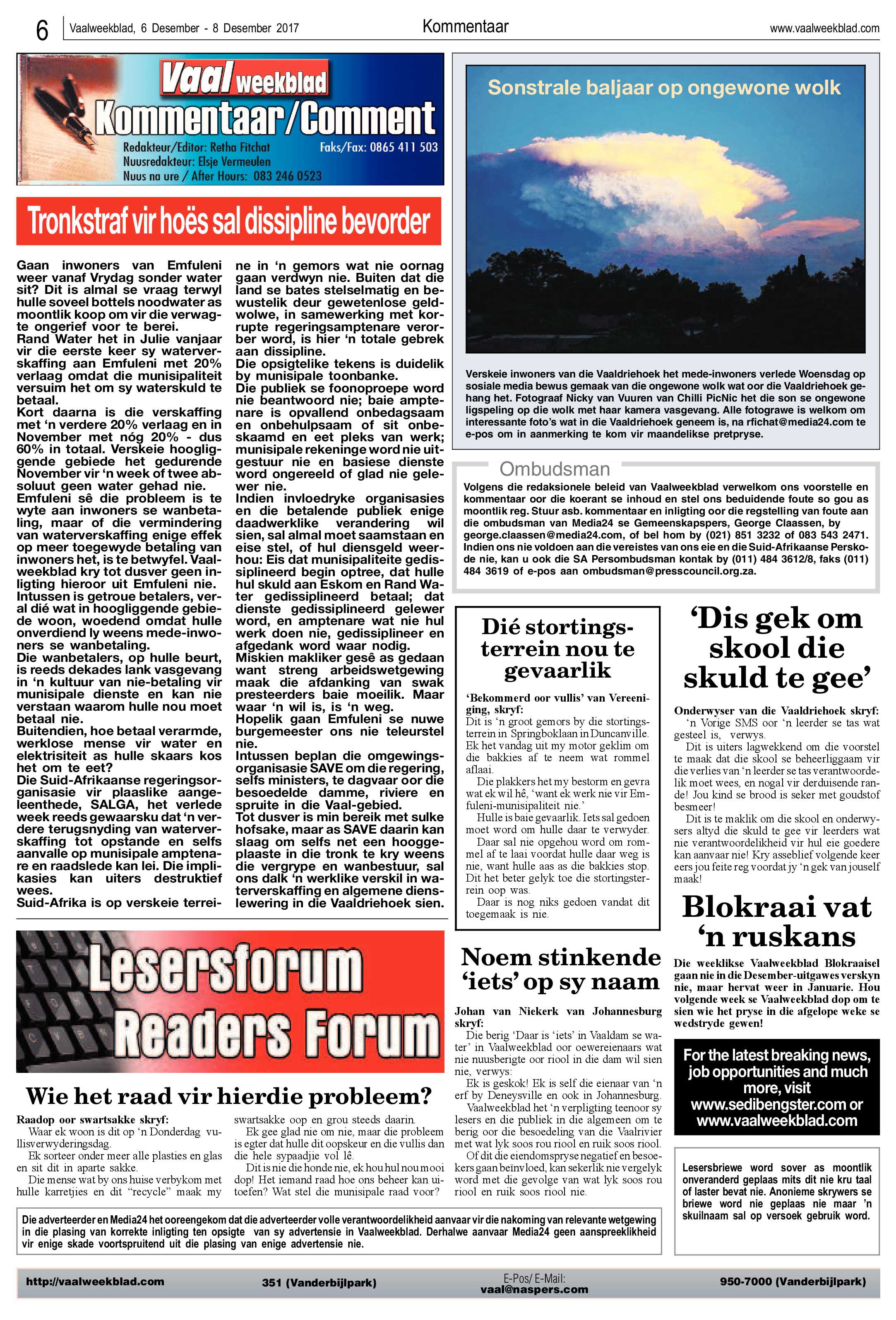 Vaalweekblad 6 – 8 Desember 2017 page 6