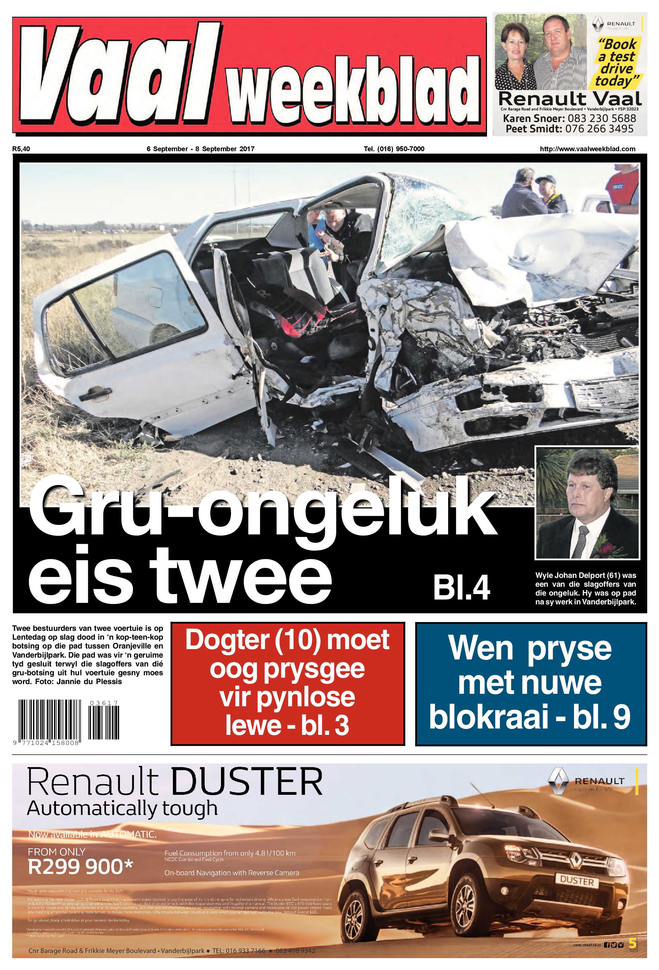 Vaalweekblad 6 – 8 November 2017 page 1