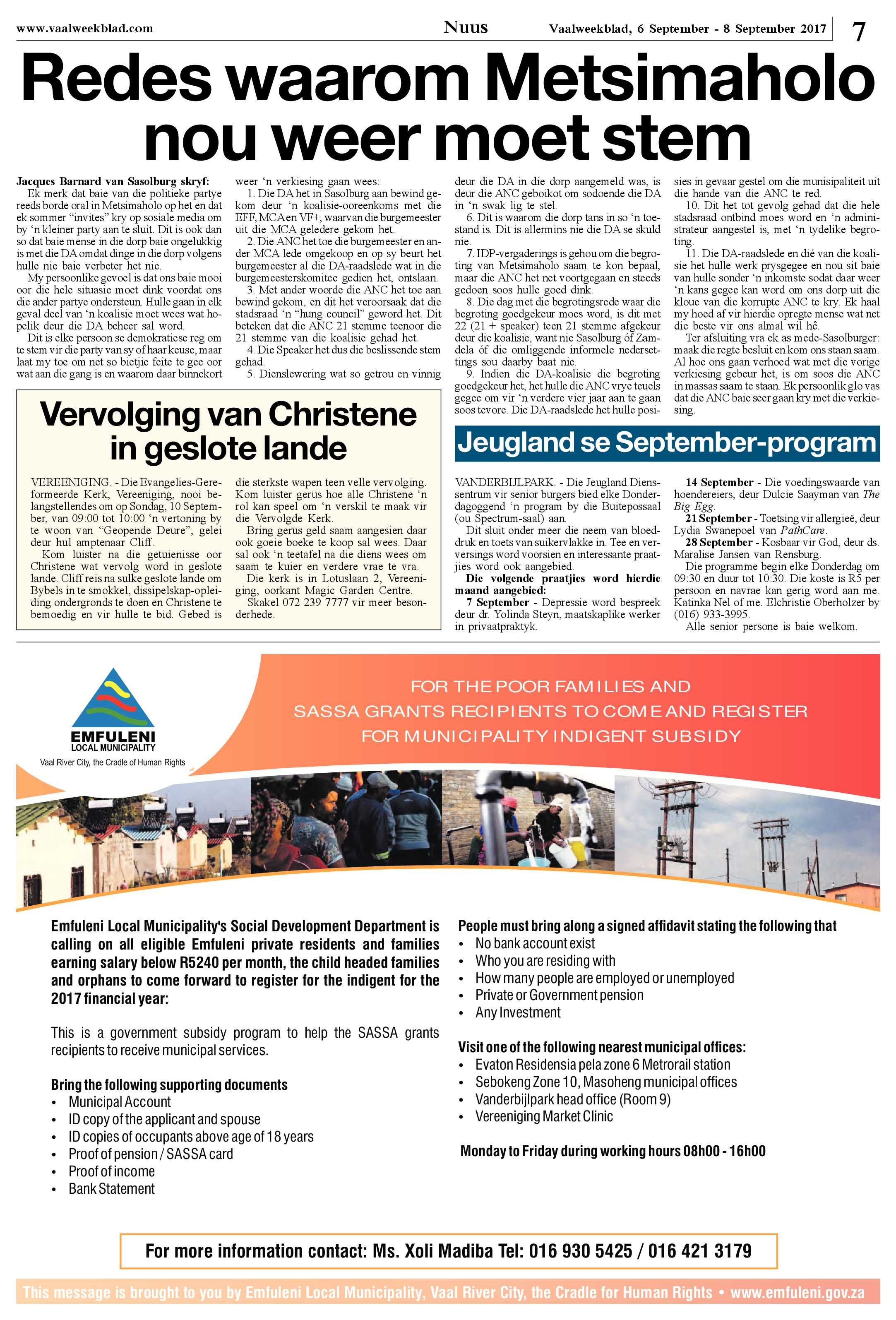 Vaalweekblad 6 – 8 November 2017 page 7