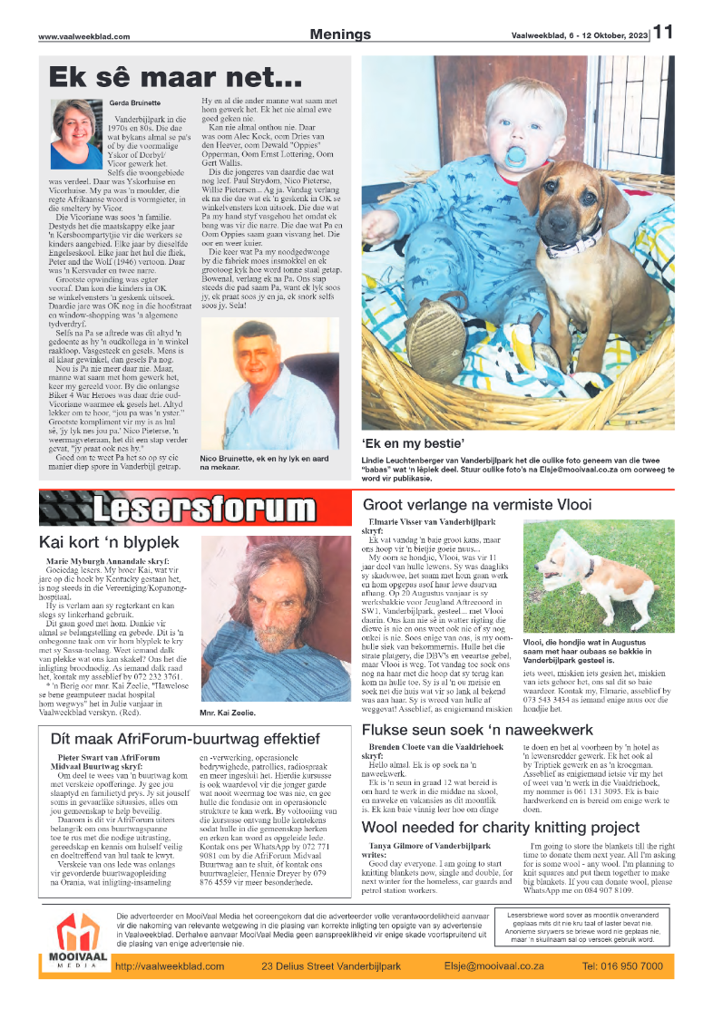 Vaalweekblad, 6 – 12 Oktober, 2023 page 11