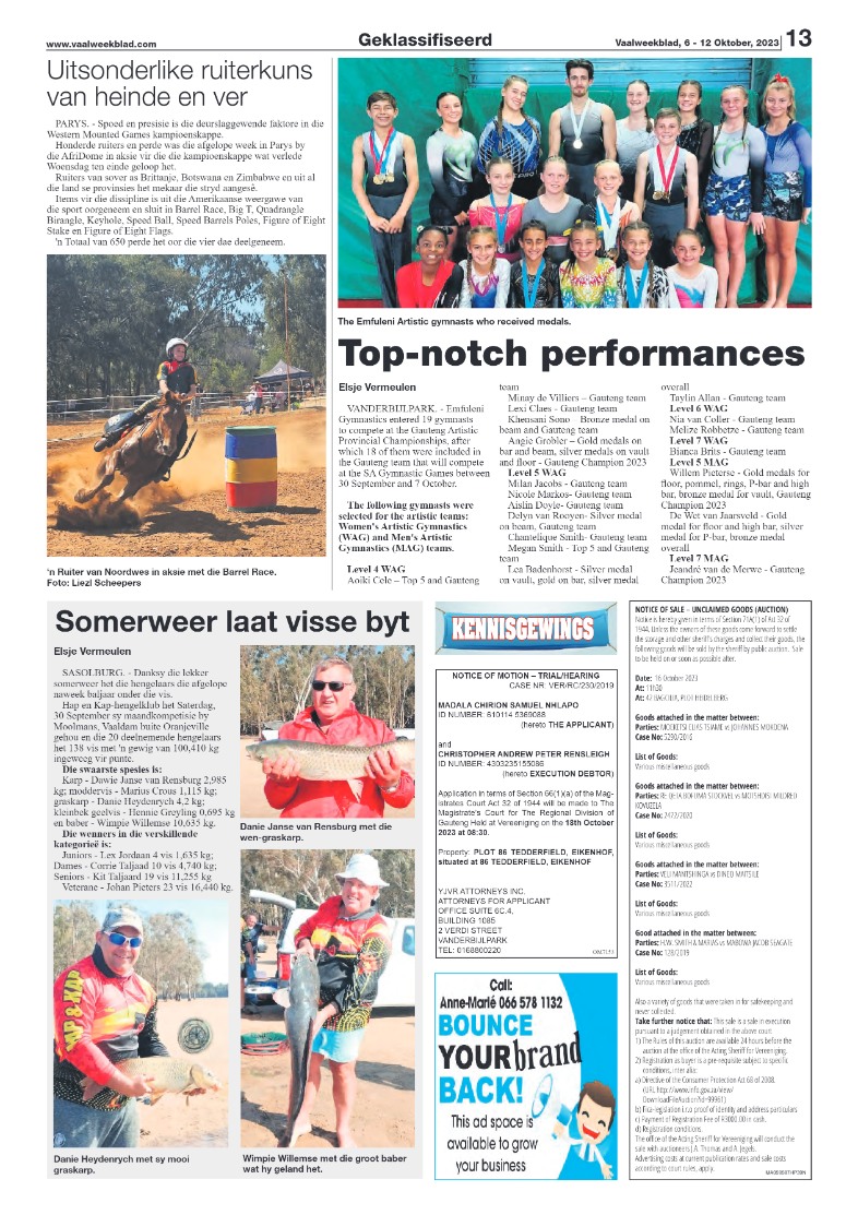 Vaalweekblad, 6 – 12 Oktober, 2023 page 13