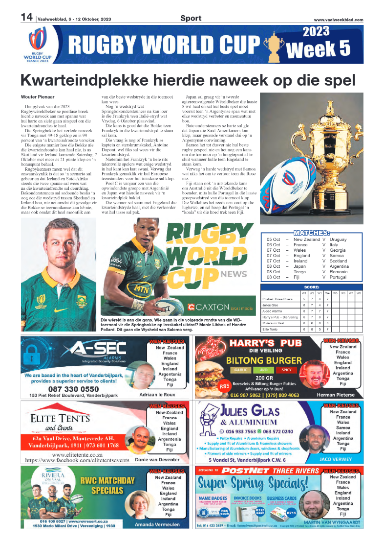 Vaalweekblad, 6 – 12 Oktober, 2023 page 14