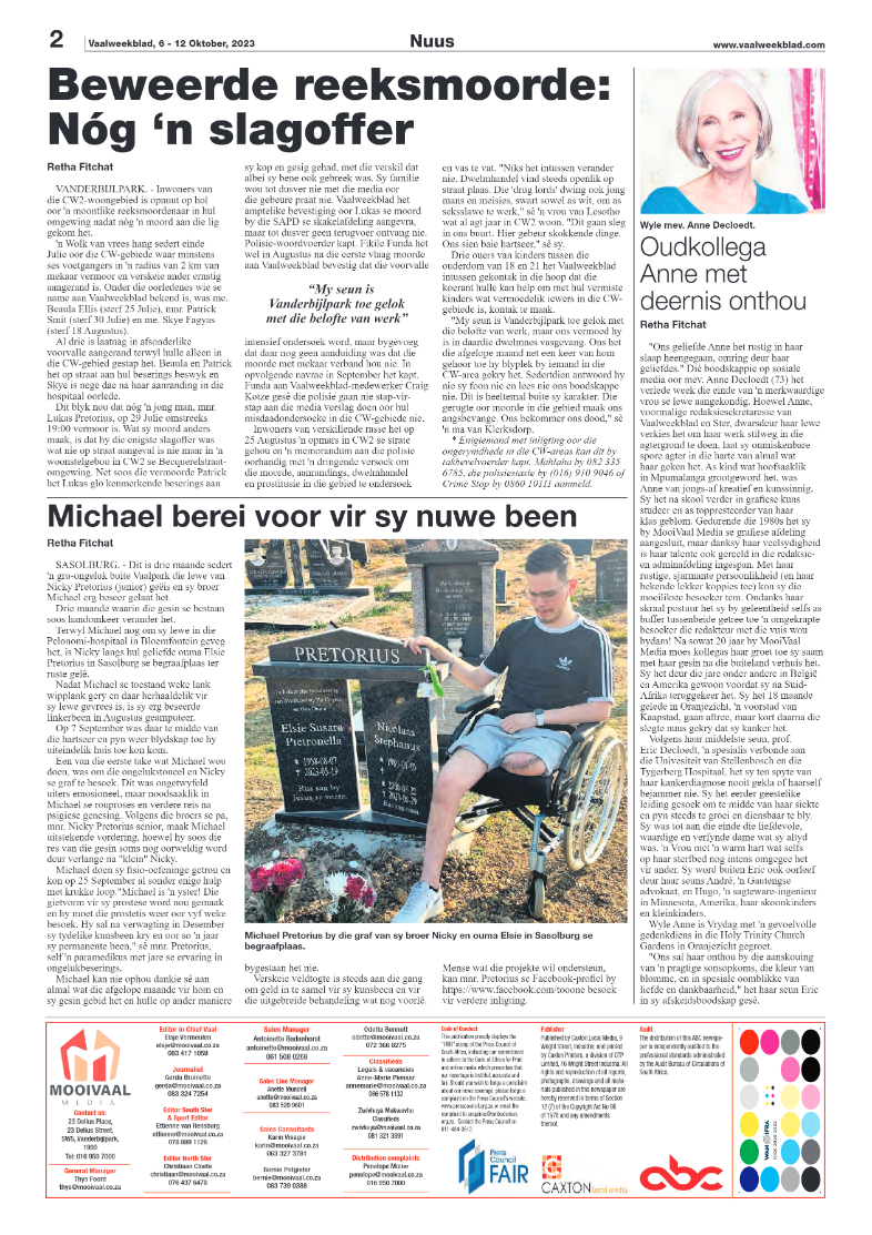 Vaalweekblad, 6 – 12 Oktober, 2023 page 2