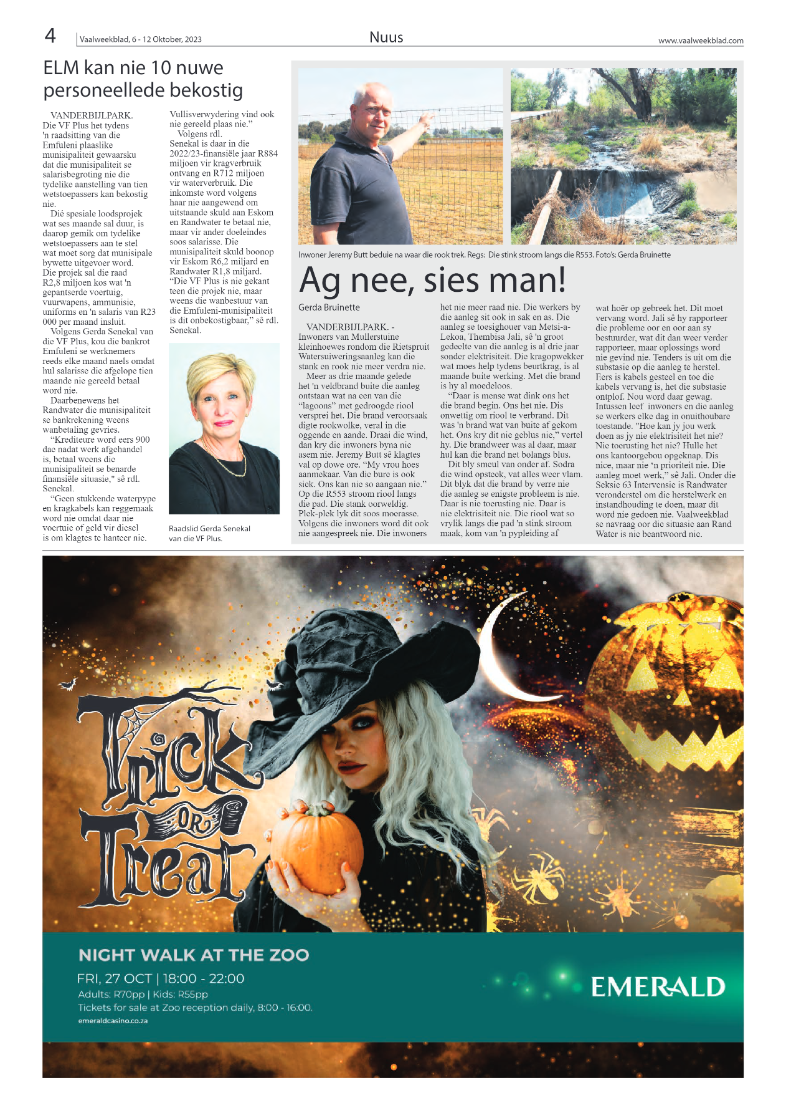 Vaalweekblad, 6 – 12 Oktober, 2023 page 4