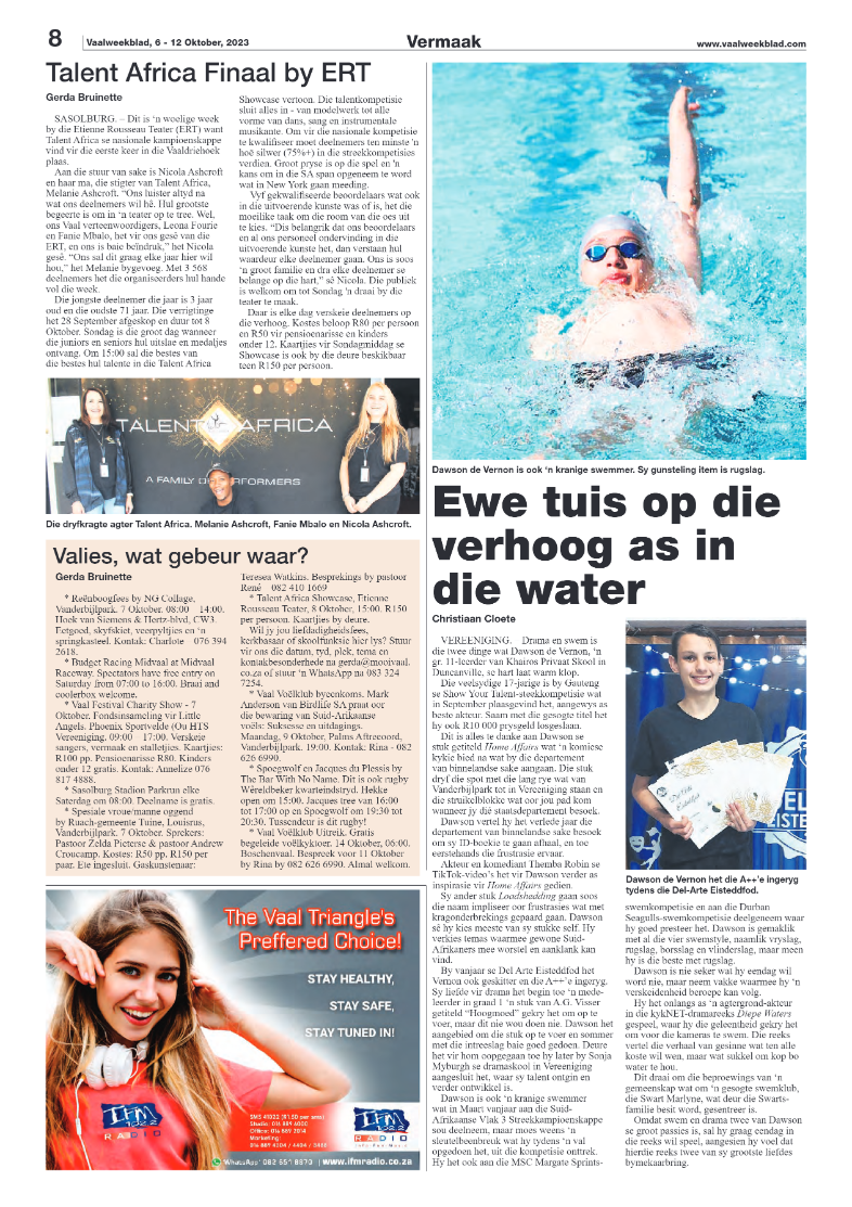 Vaalweekblad, 6 – 12 Oktober, 2023 page 8