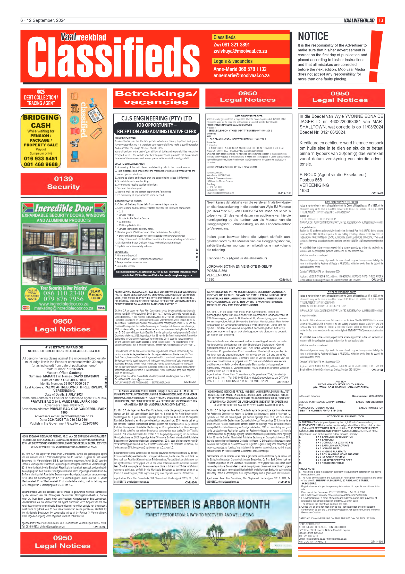 Vaalweekblad 6 – 12 September, 2024 page 13