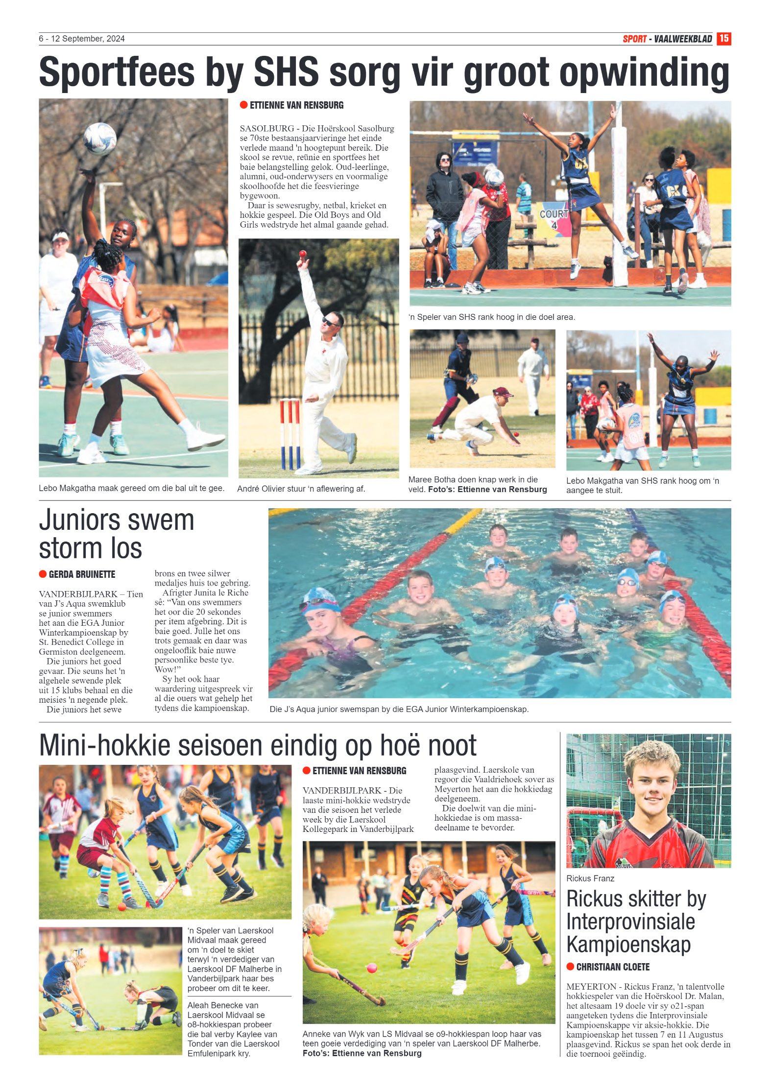 Vaalweekblad 6 – 12 September, 2024 page 15