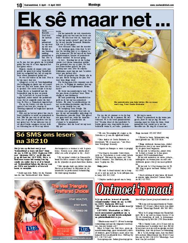 Vaalweekblad 6 April – 8 April 2022 page 10