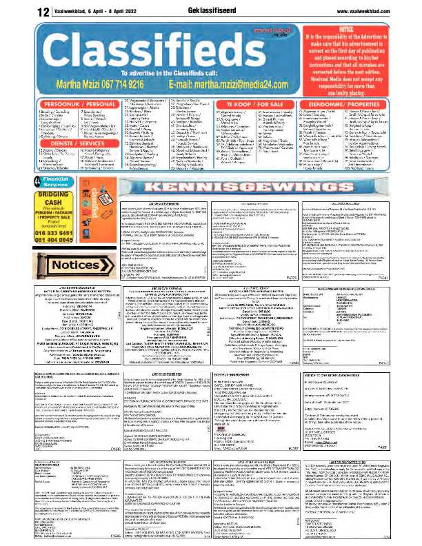 Vaalweekblad 6 April – 8 April 2022 page 12