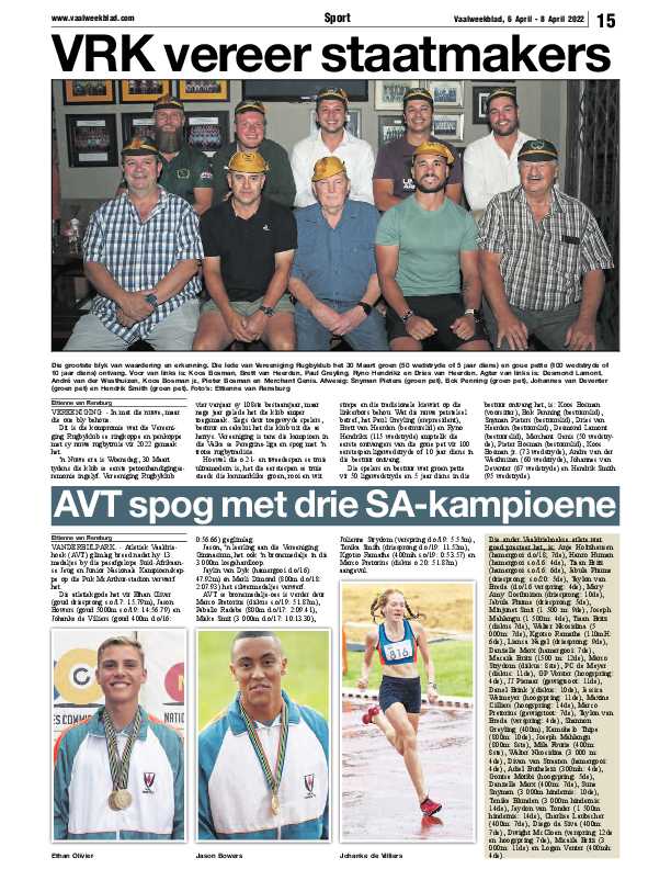 Vaalweekblad 6 April – 8 April 2022 page 15