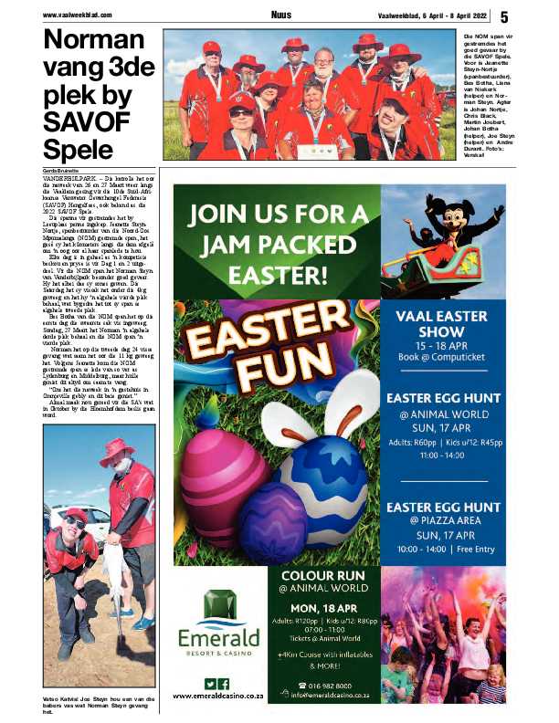 Vaalweekblad 6 April – 8 April 2022 page 5