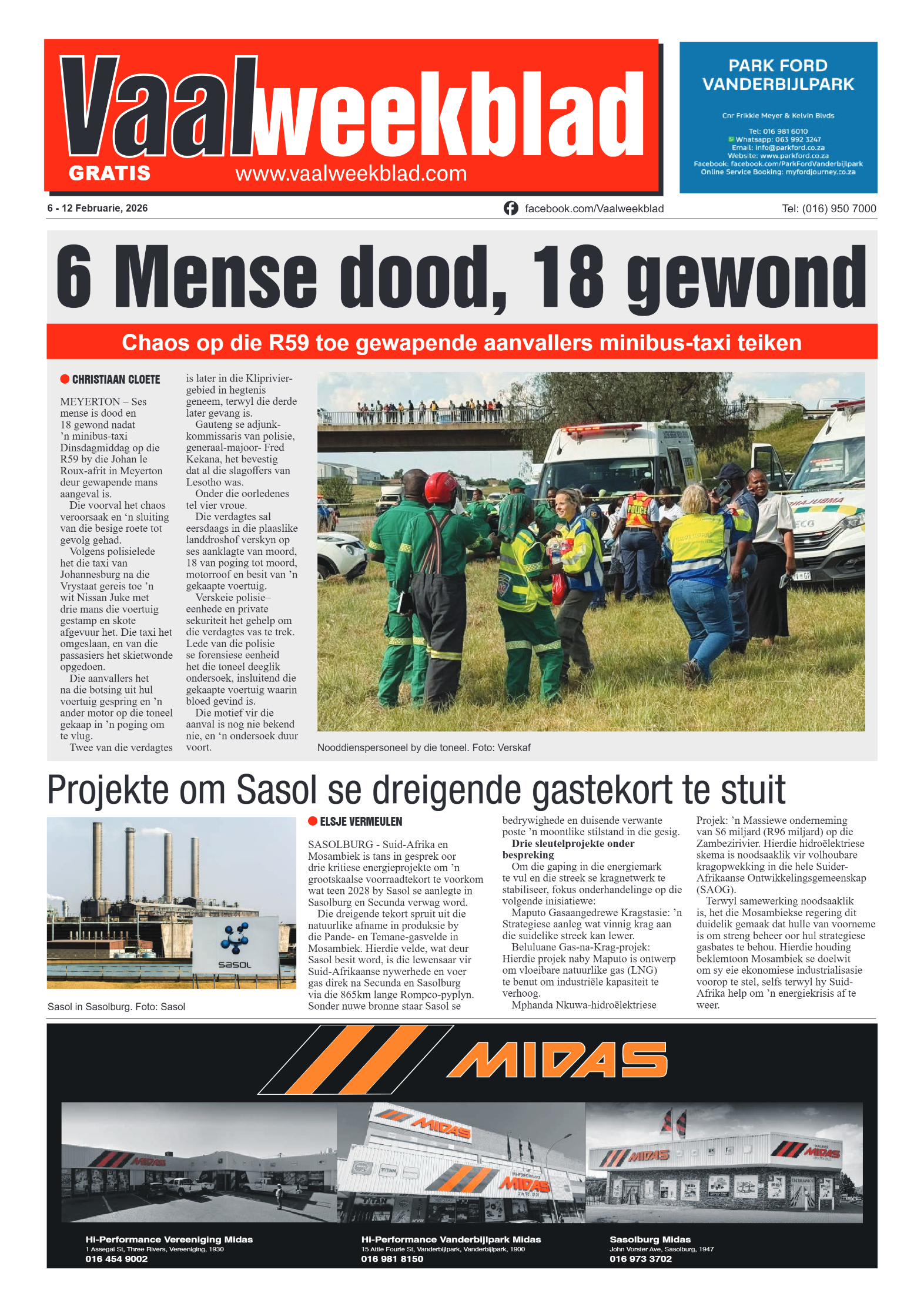 Vaalweekblad 6 Februarie 2026 page 1