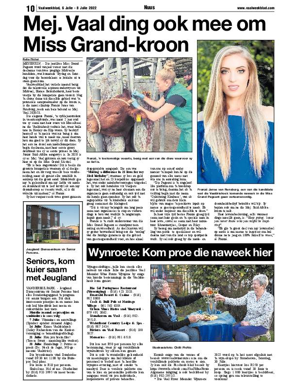 Vaalweekblad, 6 Julie – 8 Julie 2022 page 12