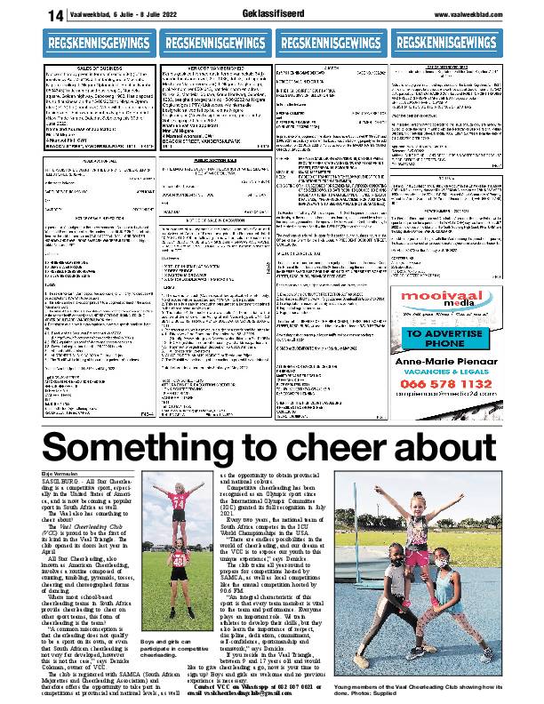 Vaalweekblad, 6 Julie – 8 Julie 2022 page 14