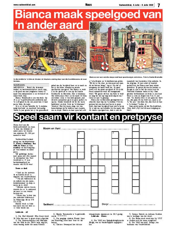 Vaalweekblad, 6 Julie – 8 Julie 2022 page 7