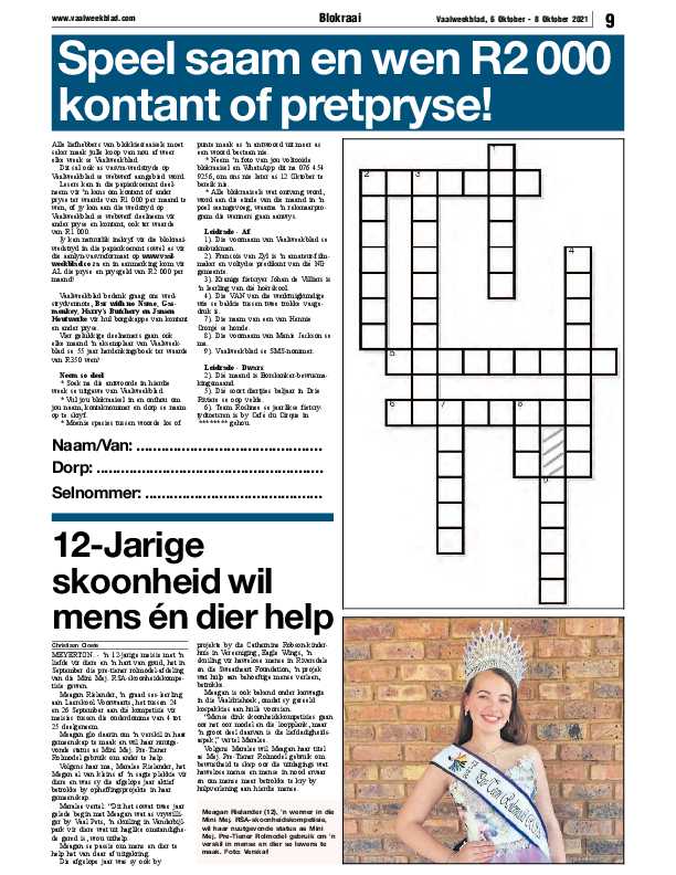 Vaalweekblad, 6 Oktober – 8 Oktober 2021 page 12