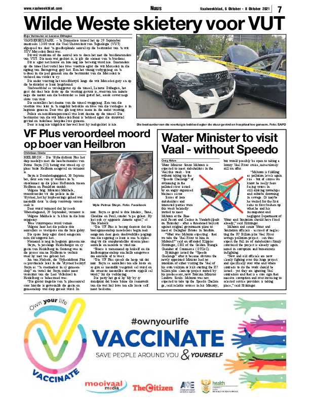 Vaalweekblad, 6 Oktober – 8 Oktober 2021 page 7